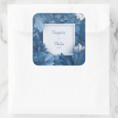 Bold Blue Floral Botanical Wedding Quadratischer Aufkleber (Tasche)