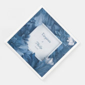 Bold Blue Floral Botanical Wedkins Serviette (Ecke)