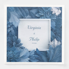 Bold Blue Floral Botanical Wedkins Serviette