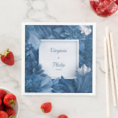 Bold Blue Floral Botanical Wedkins Serviette (Beispiel)