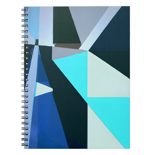 Bold Blue Geometric Abstrakt Art Notizblock (Vorderseite)