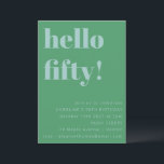 Bold Blue Green Niedlich Simple Modern 50. Geburts Einladung<br><div class="desc">Bold Blue Green Niedlich Simple Modern 50. Geburtstag Einladung</div>