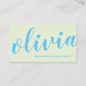 Bold Blue Handgeschriebene Skriptkalligrafie Visitenkarte (Vorderseite)