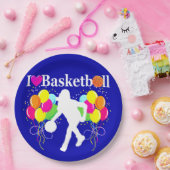 BOLD BLUE I LIEBE BASKETBALL PAPIER TELLER (Party)