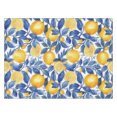 Bold Blue Italian Positano Lemon Tischdecke (Vorderseite (Horizontal))