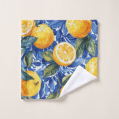 Bold Blue Italy Positano Lemon Badhandtuch Set (Waschlappen)