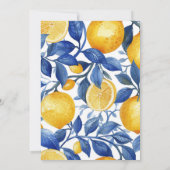 Bold Blue Italy Positano Lemon Einladung (Rückseite)