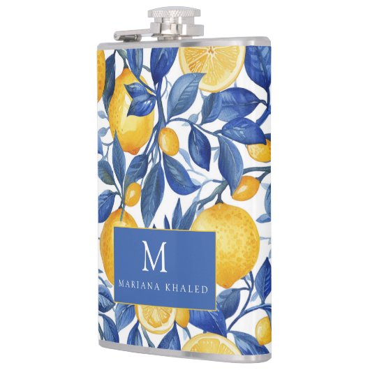 Bold Blue Italy Positano Lemon Flachmann (Links)