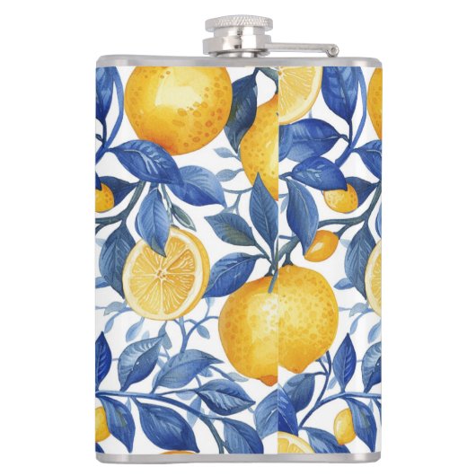 Bold Blue Italy Positano Lemon Flachmann (Rückseite)