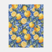 Bold Blue Italy Positano Lemon Fleecedecke (Vorderseite)
