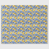 Bold Blue Italy Positano Lemon Geschenkpapier (Flach)