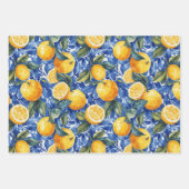 Bold Blue Italy Positano Lemon Geschenkpapier Set (Vorderseite 2)