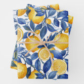 Bold Blue Italy Positano Lemon Geschenkpapier Set (Beispiel)