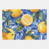 Bold Blue Italy Positano Lemon Geschenkpapier Set (Vorderseite 2)