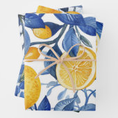 Bold Blue Italy Positano Lemon Geschenkpapier Set (Beispiel)