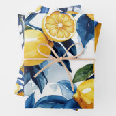 Bold Blue Italy Positano Lemon Geschenkpapier Set (Beispiel)