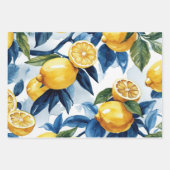 Bold Blue Italy Positano Lemon Geschenkpapier Set (Vorderseite)