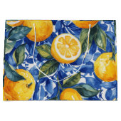 Bold Blue Italy Positano Lemon Große Geschenktüte (Vorderseite)