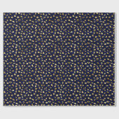 Bold Blue Leopard Print | Glam Animal Pattern Geschenkpapier (Flach)
