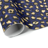 Bold Blue Leopard Print | Glam Animal Pattern Geschenkpapier (Rolleneckpunkt)