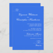 Bold Blue Modern Chic Mix and Match Wedding Einladung (Vorne/Hinten)