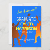 Bold Blue Modern Tech Abschluss Ankündigung (Vorderseite)