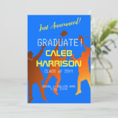 Bold Blue Modern Tech Abschluss Ankündigung (Stehend Vorderseite)