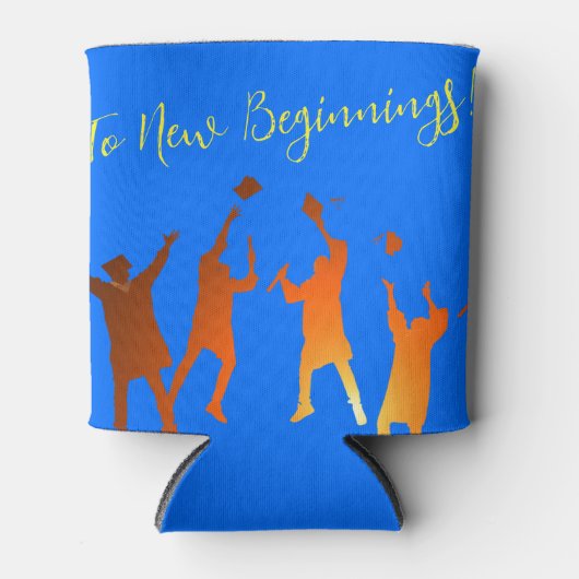 Bold Blue Modern Tech Abschluss Dosenkühler (Vorderseite)