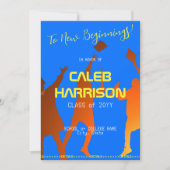 Bold Blue Modern Tech Abschluss Einladung (Vorderseite)