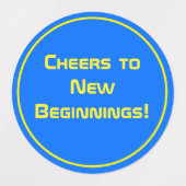 Bold Blue Modern Tech Abschluss Etiketten (Design 2)