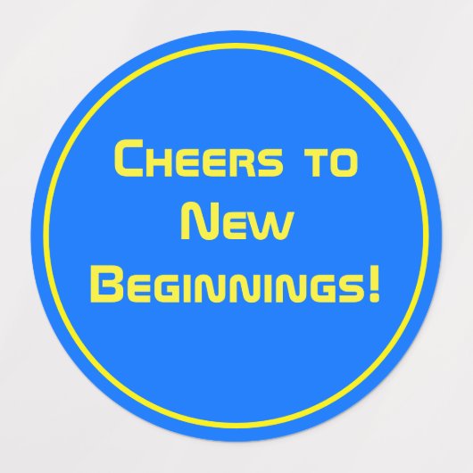 Bold Blue Modern Tech Abschluss Etiketten (Design 2)