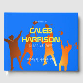 Bold Blue Modern Tech Abschluss Gästebuch (Vorderseite)