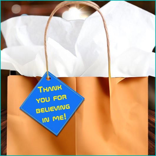 Bold Blue Modern Tech Abschluss Geschenkanhänger