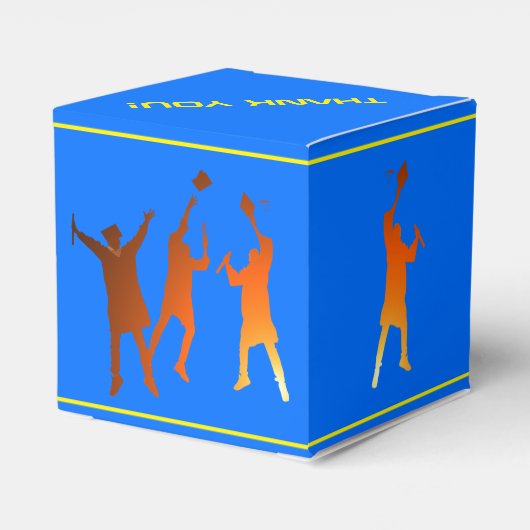 Bold Blue Modern Tech Abschluss Geschenkschachtel (Rückseite)