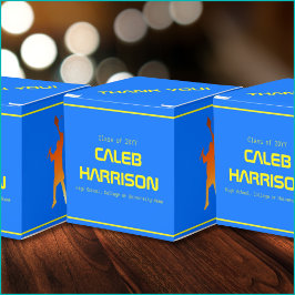 Bold Blue Modern Tech Abschluss Geschenkschachtel