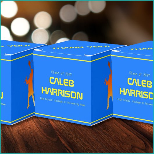 Bold Blue Modern Tech Abschluss Geschenkschachtel