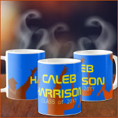 Bold Blue Modern Tech Abschluss Kaffeetasse