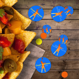 Bold Blue Modern Tech Abschluss Konfetti