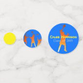 Bold Blue Modern Tech Abschluss Konfetti (Rückseiten)