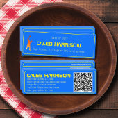 Bold Blue Modern Tech Abschluss Mini Visitenkarte