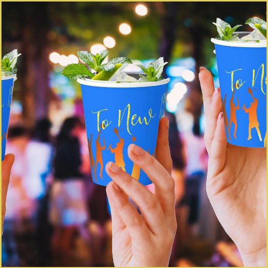 Bold Blue Modern Tech Abschluss Pappbecher