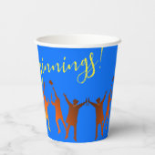 Bold Blue Modern Tech Abschluss Pappbecher (Rückseite)