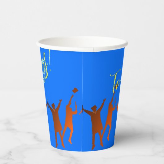 Bold Blue Modern Tech Abschluss Pappbecher (Rechts)