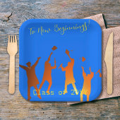 Bold Blue Modern Tech Abschluss Pappteller