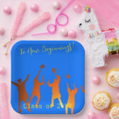 Bold Blue Modern Tech Abschluss Pappteller (Party)