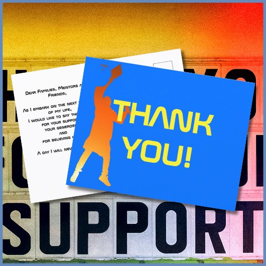 Bold Blue Modern Tech Abschluss Postkarte