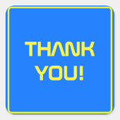 Bold Blue Modern Tech Abschluss Quadratischer Aufkleber (Vorderseite)