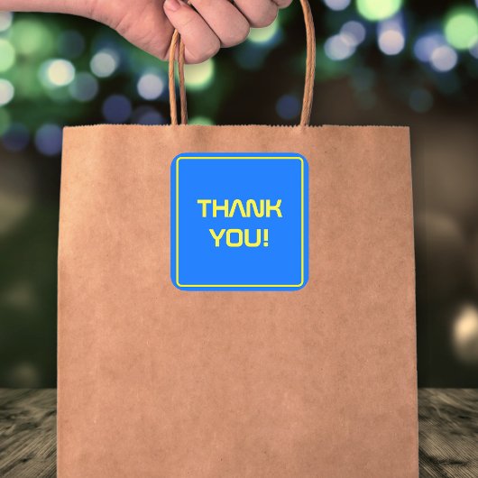 Bold Blue Modern Tech Abschluss Quadratischer Aufkleber