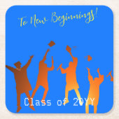 Bold Blue Modern Tech Abschluss Rechteckiger Pappuntersetzer (Vorderseite)