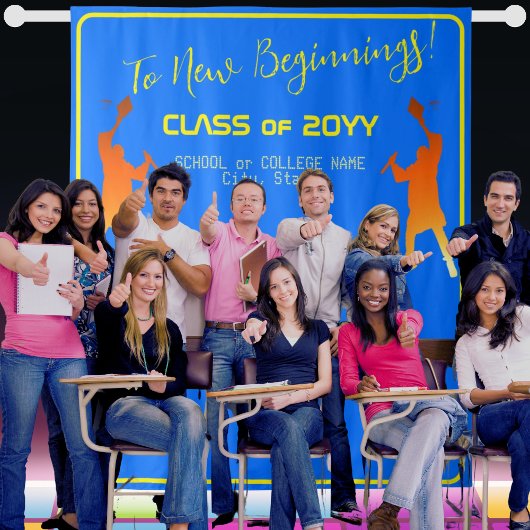 Bold Blue Modern Tech Abschluss Wandteppich